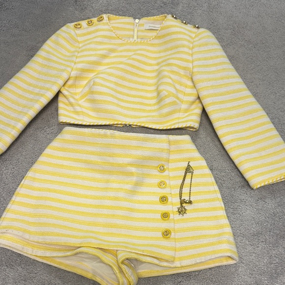 Zimmermann Other - Zimmermann Yellow and White Striped Set